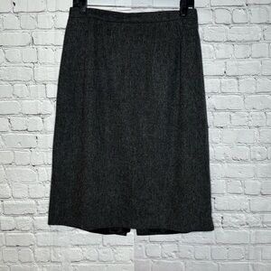 Vintage Worthington Charcoal Gray Wool Pencil Skirt Size 14